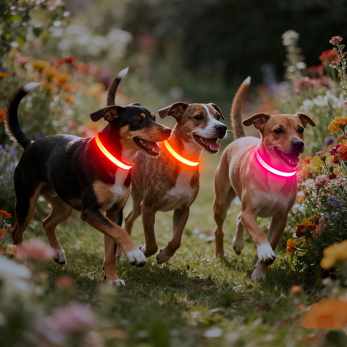 Illuminate Your Dog's Safety with the Adjustable LED Dog Collar - USB Rechargeable & Super Bright (Medium, Red)